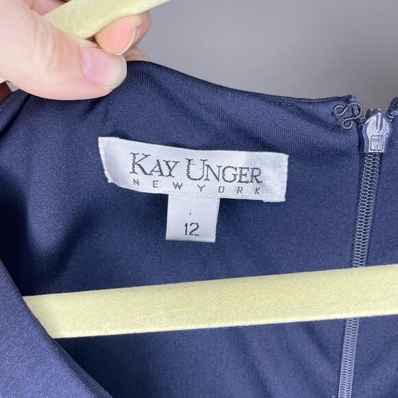 Kay Unger Sequin Stretch Empire Dress Size 12 - Picture 5 of 7